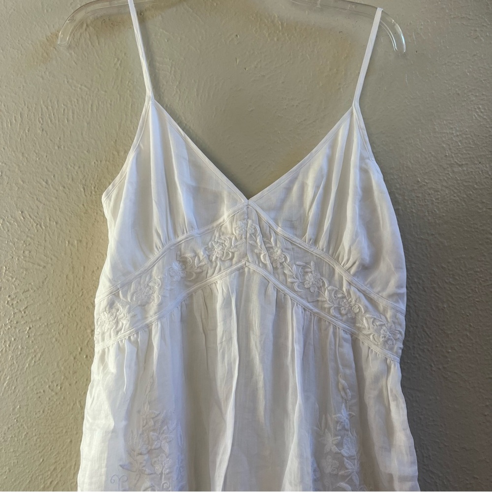 NWT J Crew Augusta ramie white embroidered midi dress - Picture 6 of 9